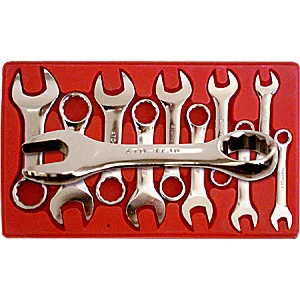 10 Piece Metric Stubby Combination Wrench Set V8 8910