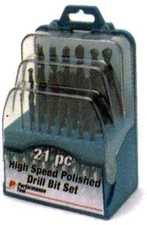 21 PC Black Polish High Speed Drill Bit Set