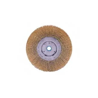 6in. Narrow Crimped Wire Wheel, .0118 Brass, 5/8in -1/2in A.H.