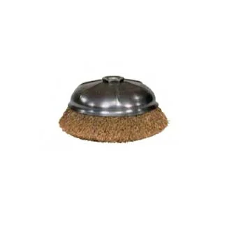 5 in Crimped Wire Cup Brush, .014 Brass, 5/8 in -11 A.H. (CR-5)