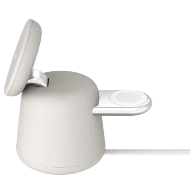 Belkin WIZ020TTH37 White 2-in-1 Wireless Charging Dock w/ MagSafe 15W