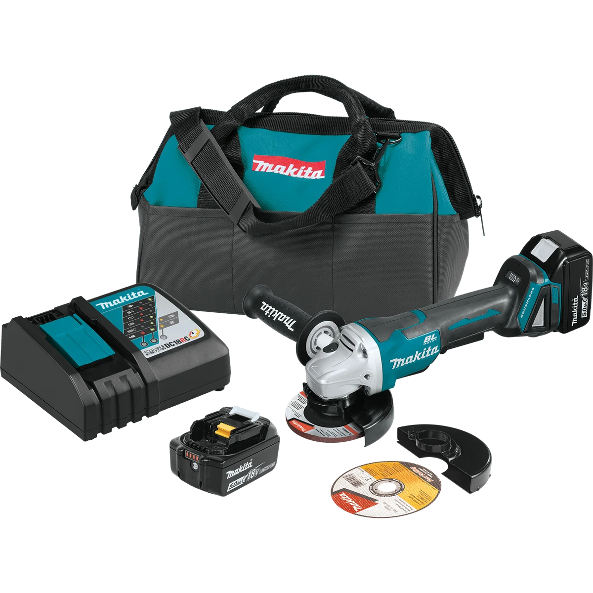 MAKITA 18V LXT® 4‑1/2” / 5" Paddle Switch Cut‑Off/Angle Grinder w/ Electric Brake Kit