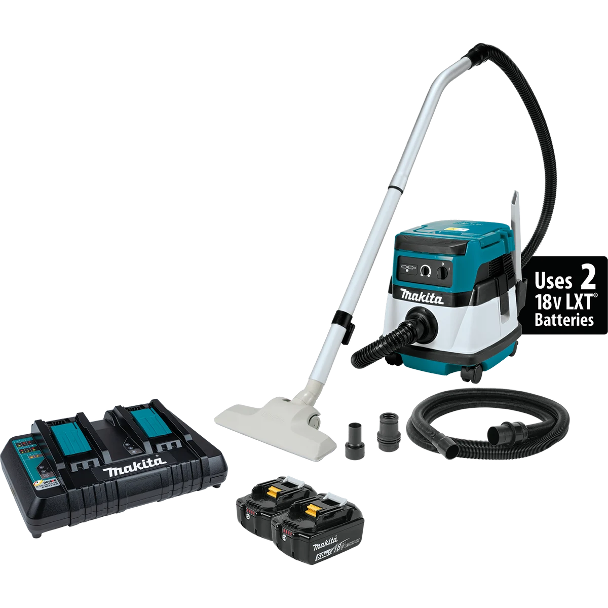 MAKITA 36V (18V X2) LXT® Cordless/Corded 2.1 Gallon HEPA Filter Dry Dust Extractor/Vacuum Kit