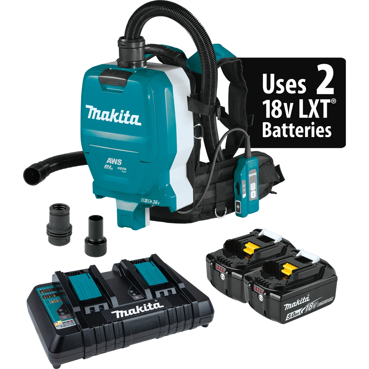 MAKITA 36V (18V X2) LXT® 1/2 Gallon HEPA Filter Backpack Dry Dust Extractor Kit
