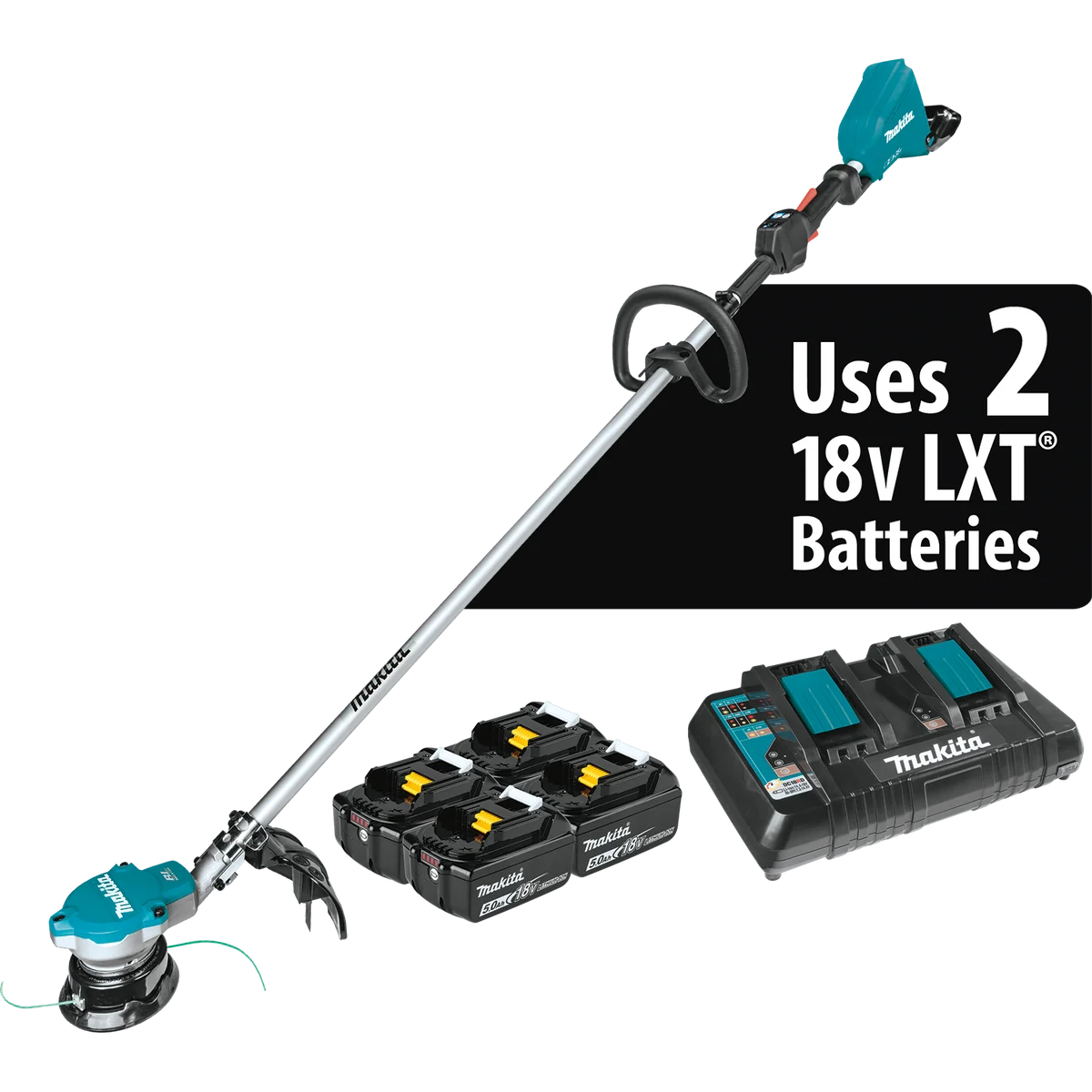 MAKITA 36V (18V X2) LXT® String Trimmer Kit w/ 4 Batteries