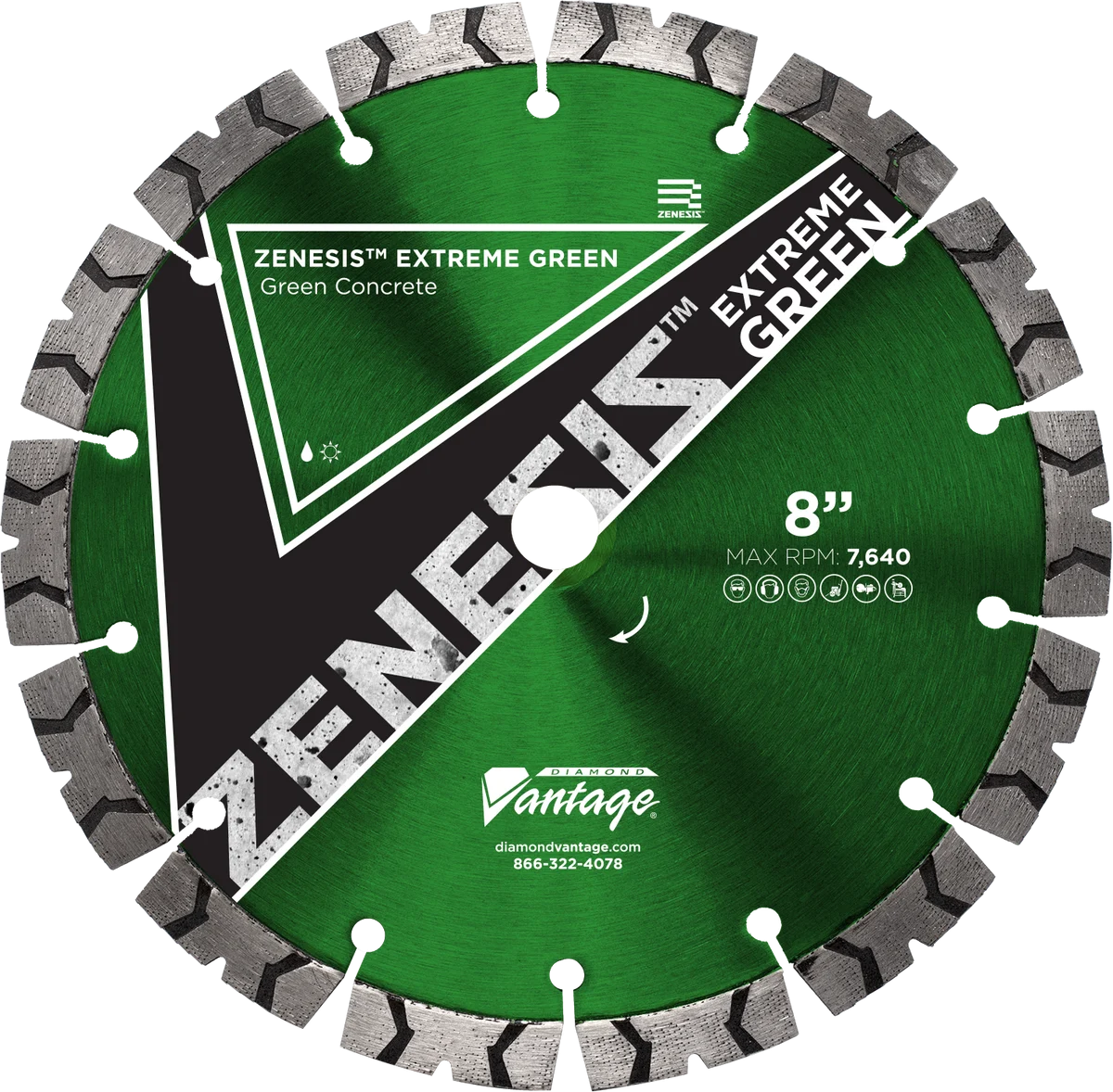 DIAMOND VANTAGE ZENESIS™ Extreme Green Green Concrete Blades