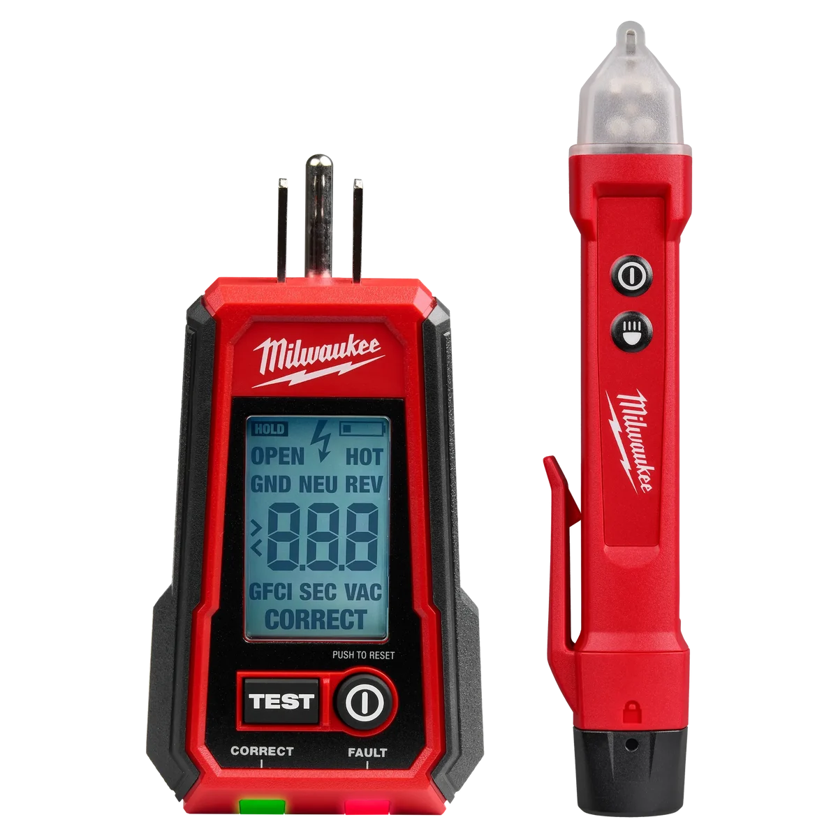 Digital GFCI Receptacle Tester and Voltage Detector w/ LED