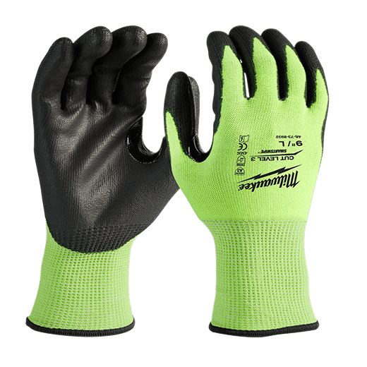 12 Pk High Visibility Cut Level 3 Polyurethane Dipped - L