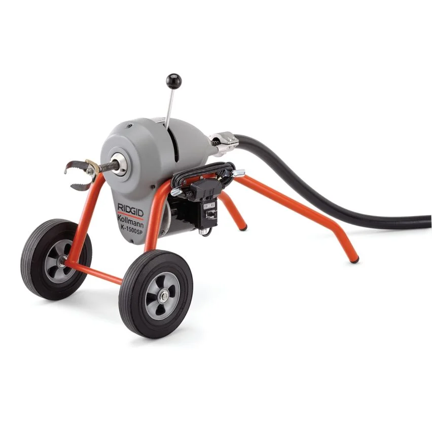 K-1500B Machine with A-1 Mitt, A-12 Pin Key, and Rear Guide Hose, Plus: Seven Sections 11/4" (32 m)(C-11) Cable, Total 105' (32 m), Two A-8 Cable Carriers, Nine-Piece 11/4" Tool Set