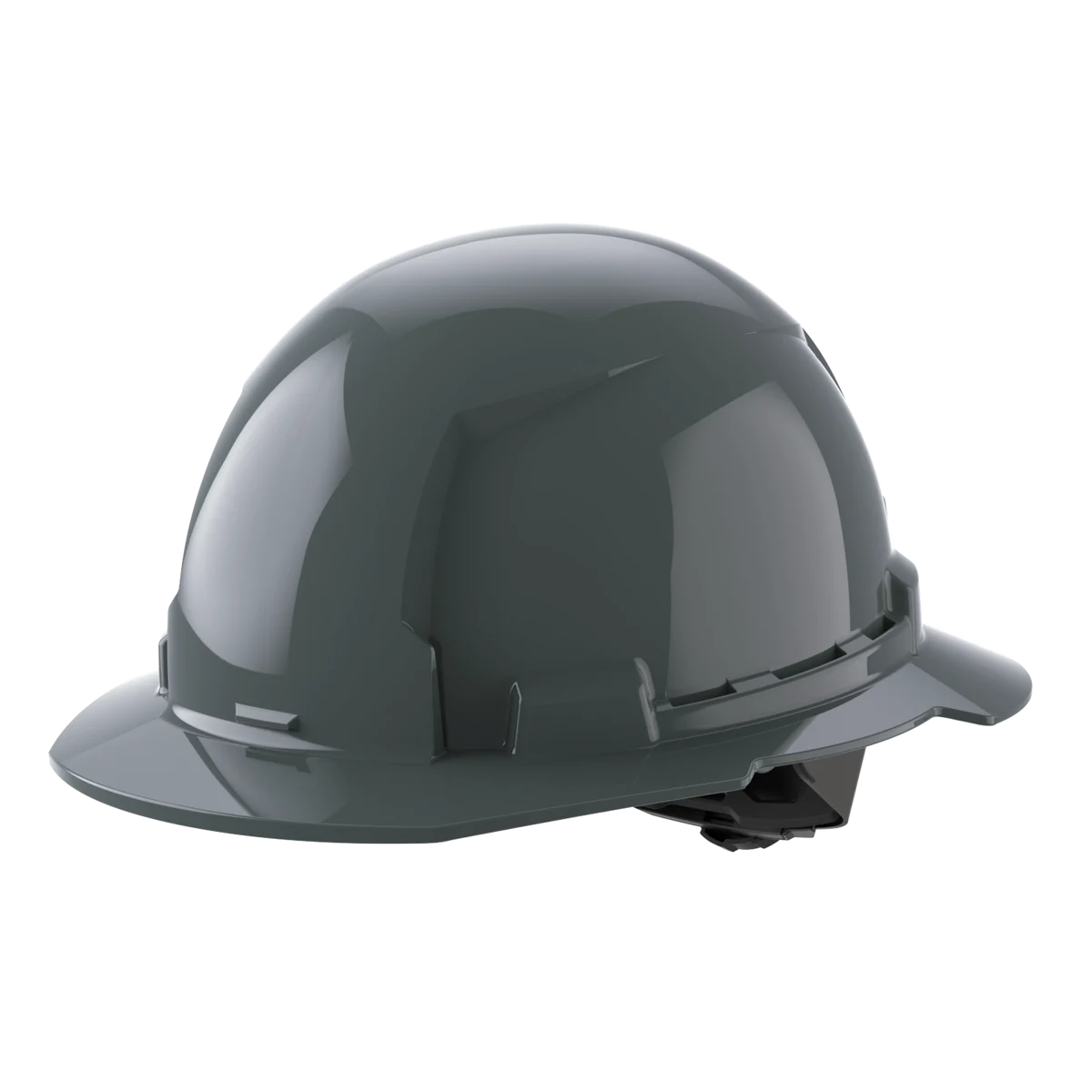 BOLT™ Gray Full Brim Hard Hat w/4pt Ratcheting Suspension (USA) - Type 1, Class E