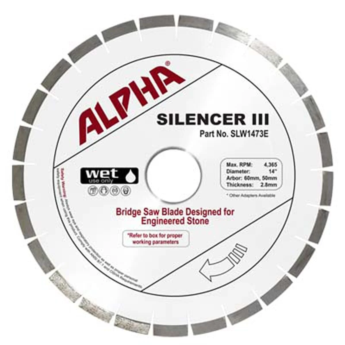 Alpha Silencer III Blade for Engineered Stone