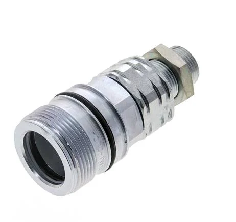 Steel DN 20 Hydraulic Coupling Socket 15 mm L Compression Ring Bulkhead ISO 14541/8434-1 D M42 x 2