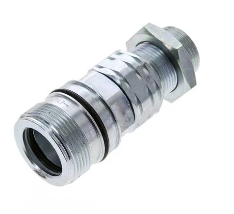 Steel DN 20 Hydraulic Coupling Socket 20 mm S Compression Ring Bulkhead ISO 14541/8434-1 D M42 x 2