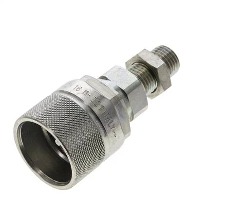 Steel DN 10 Hydraulic Coupling Plug 8 mm L Compression Ring Bulkhead ISO 14541/8434-1 D M28 x 2
