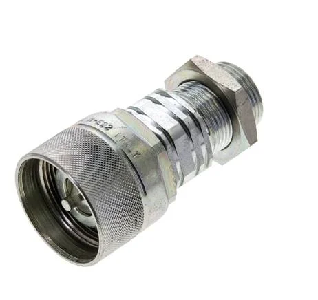 Steel DN 20 Hydraulic Coupling Plug 22 mm L Compression Ring Bulkhead ISO 14541/8434-1 D M42 x 2