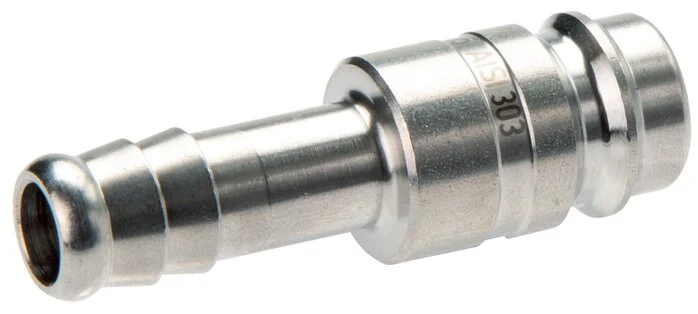 Stainless Steel 316L DN 10 Air Coupling Plug 9 mm Hose Pillar Double Shut-Off