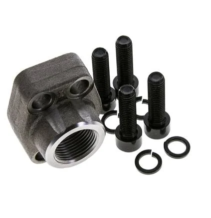 3/4'' SAE Flange 3000 PSI Plain Steel with G3/4'' Female Threads ISO 6162-1