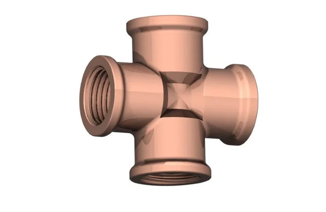 Raufoss Union 4-Way Cross - Female Threaded M16 x 1,5