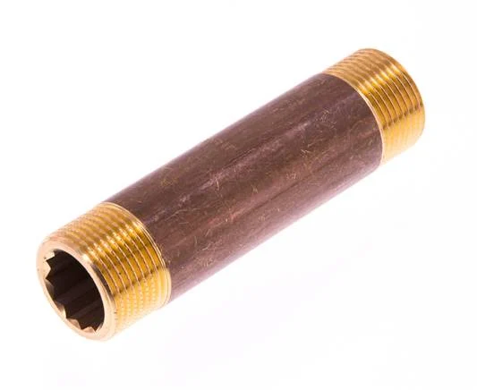G 3/4'' Brass Double Pipe Nipple 16 Bar DIN 2982 - 100mm