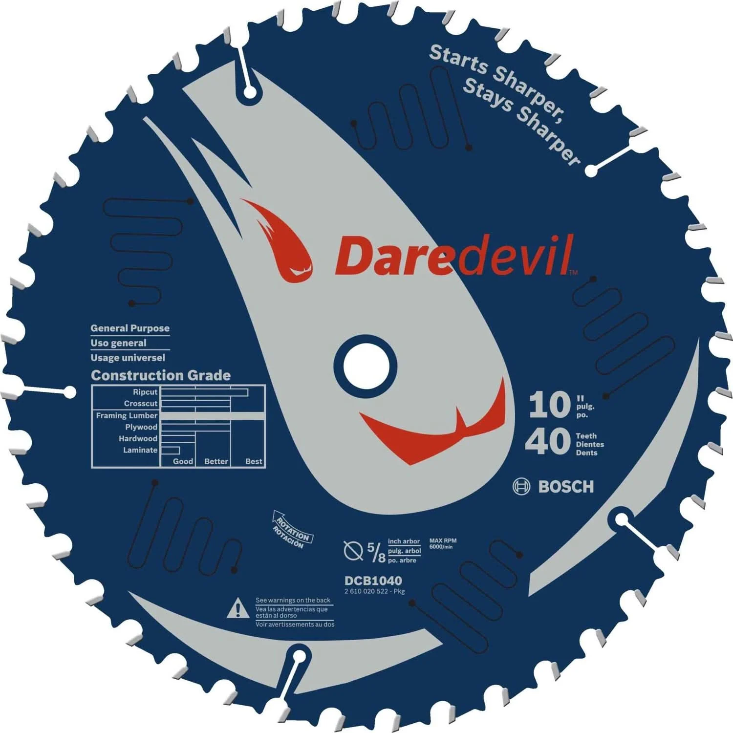 Bosch DCB1040 10-Inch 40 Tooth Edge Circular Saw Blade for General Purpose