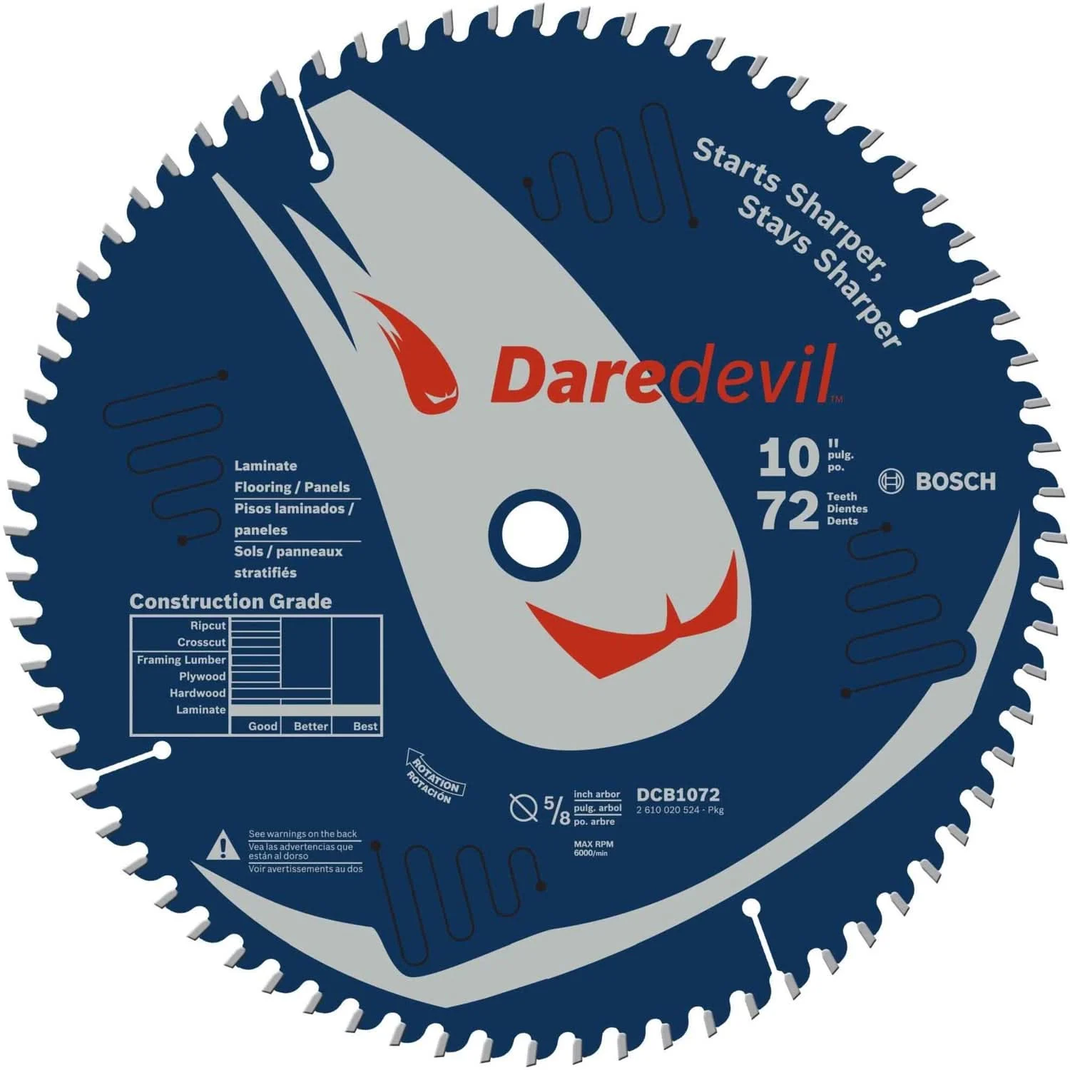 Bosch DCB1072 10-Inch 72 Tooth Edge Circular Saw Blade for Laminate