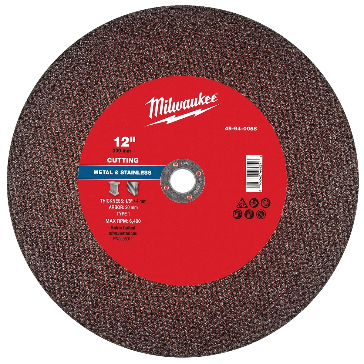 12" x 1/8" x 20mm Metal Cut Off Wheel -Type 1