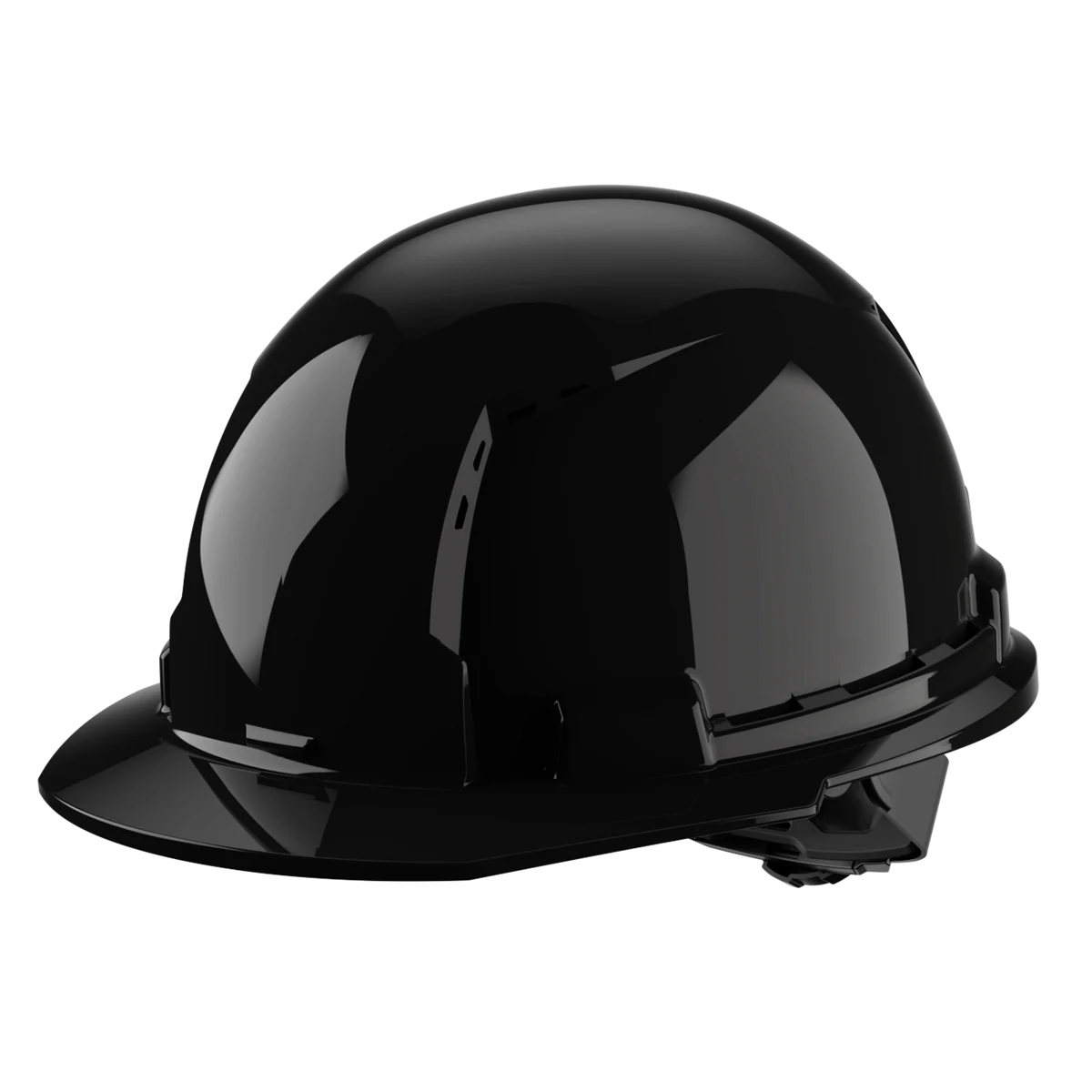 BOLT™ Black Front Brim Vented Hard Hat w/4pt Ratcheting Suspension (USA) - Type 1, Class C