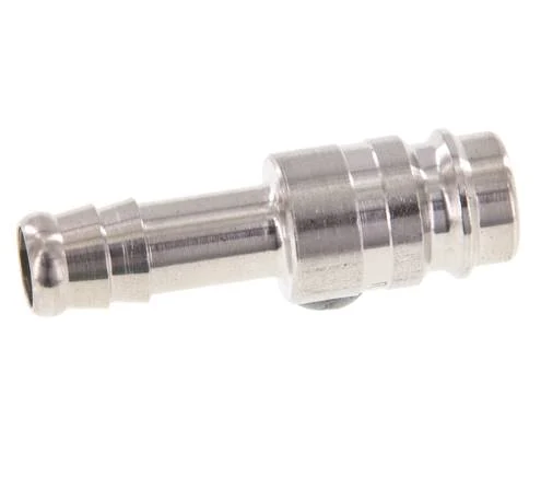 Stainless Steel 316L DN 10 Air Coupling Plug 10 mm Hose Pillar Double Shut-Off