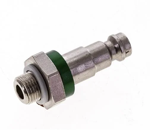 Nickel-plated Brass DN 5 Green-Coded Air Coupling Plug G 1/8 inch Male
