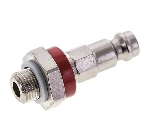 Nickel-plated Brass DN 5 Red-Coded Air Coupling Plug G 1/8 inch Male