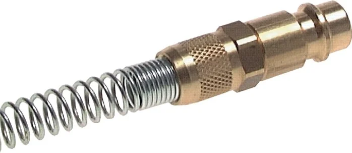 Brass DN 7.2 (Euro) Air Coupling Plug 8x10 mm Union Nut Bend-Protect Rotatable