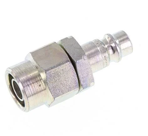 Hardened steel DN 7.2 (Euro) Air Coupling Plug 9.5x13.5 mm (streamline) Union Nut