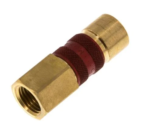 Brass DN 5 Red-Coded Air Coupling Socket G 1/4 inch Female