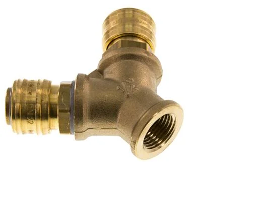 Brass DN 7.2 (Euro) Air Coupling Socket G 1/2 inch Female Wall-Mount 2-way