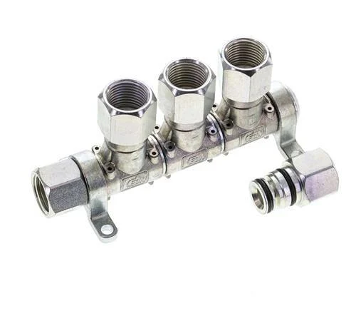 Steel DN 7.2 (Euro) Air Coupling Socket G 1/2 inch Female 3-way
