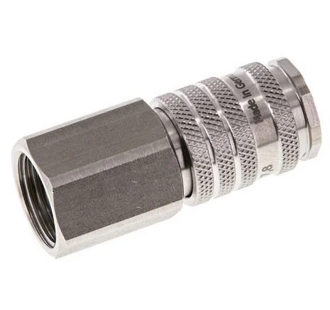 Stainless steel DN 7.8 Air Coupling Socket G 1/2 inch Female Double Shut-Off