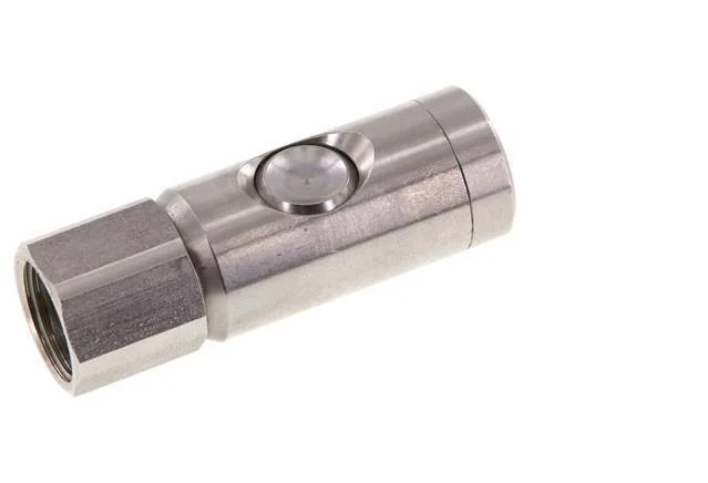 Stainless Steel 316L DN 7.4 Safety Air Coupling Socket With Push Button G 1/2 inch Female