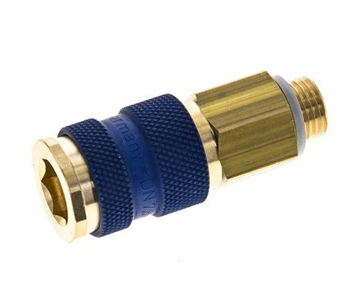 Brass DN 7.2 (Euro) Blue-Coded Air Coupling Socket G 1/4 inch Male