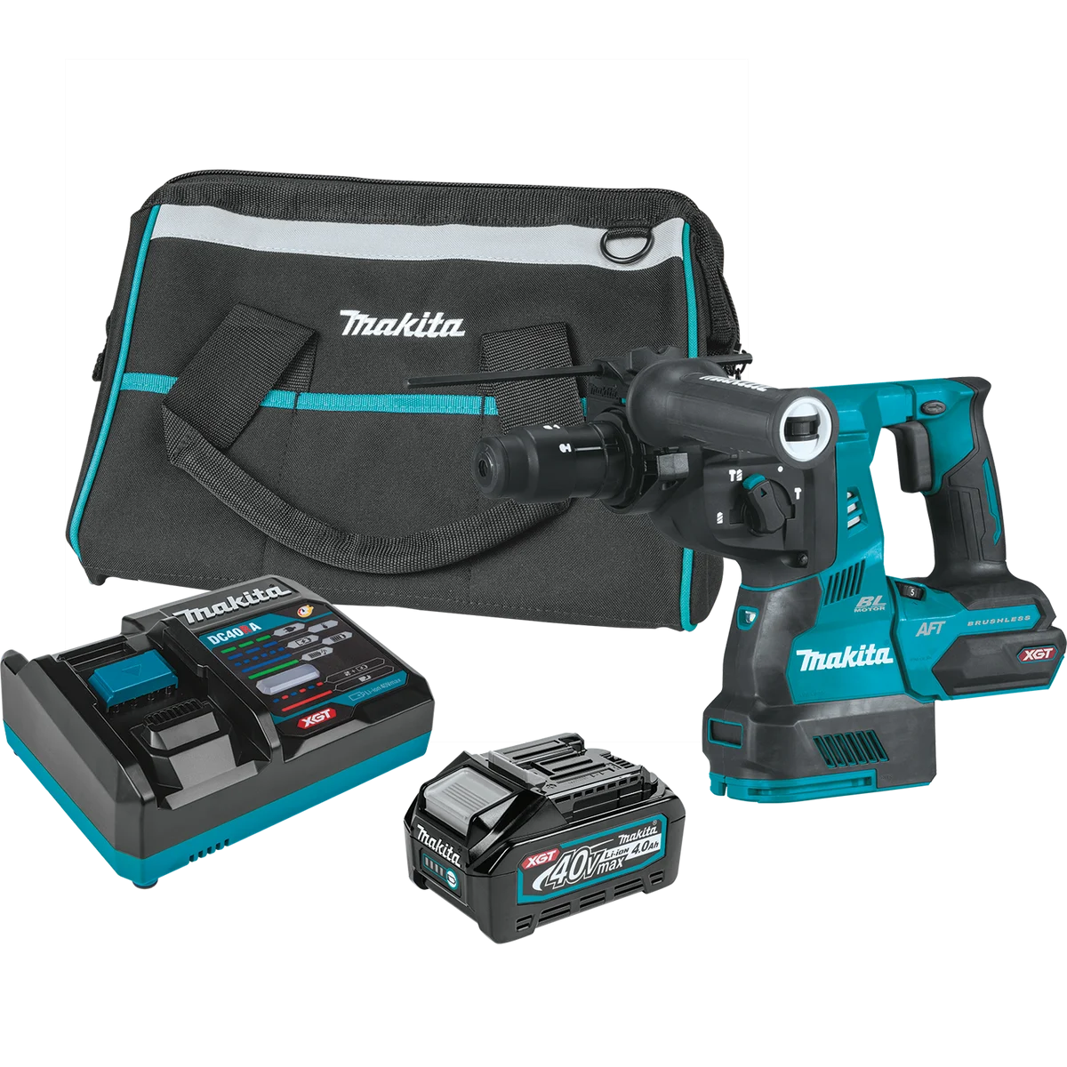 40V max XGT® Brushless Cordless 1‑1/8" SDS‑PLUS AVT® Rotary Hammer Kit, with Interchangeable Chuck, AWS® Capable (4.0Ah)