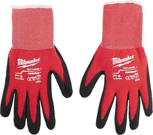 Large Red Nitrile Level 1 Cut Resistant Dipped Work Gloves