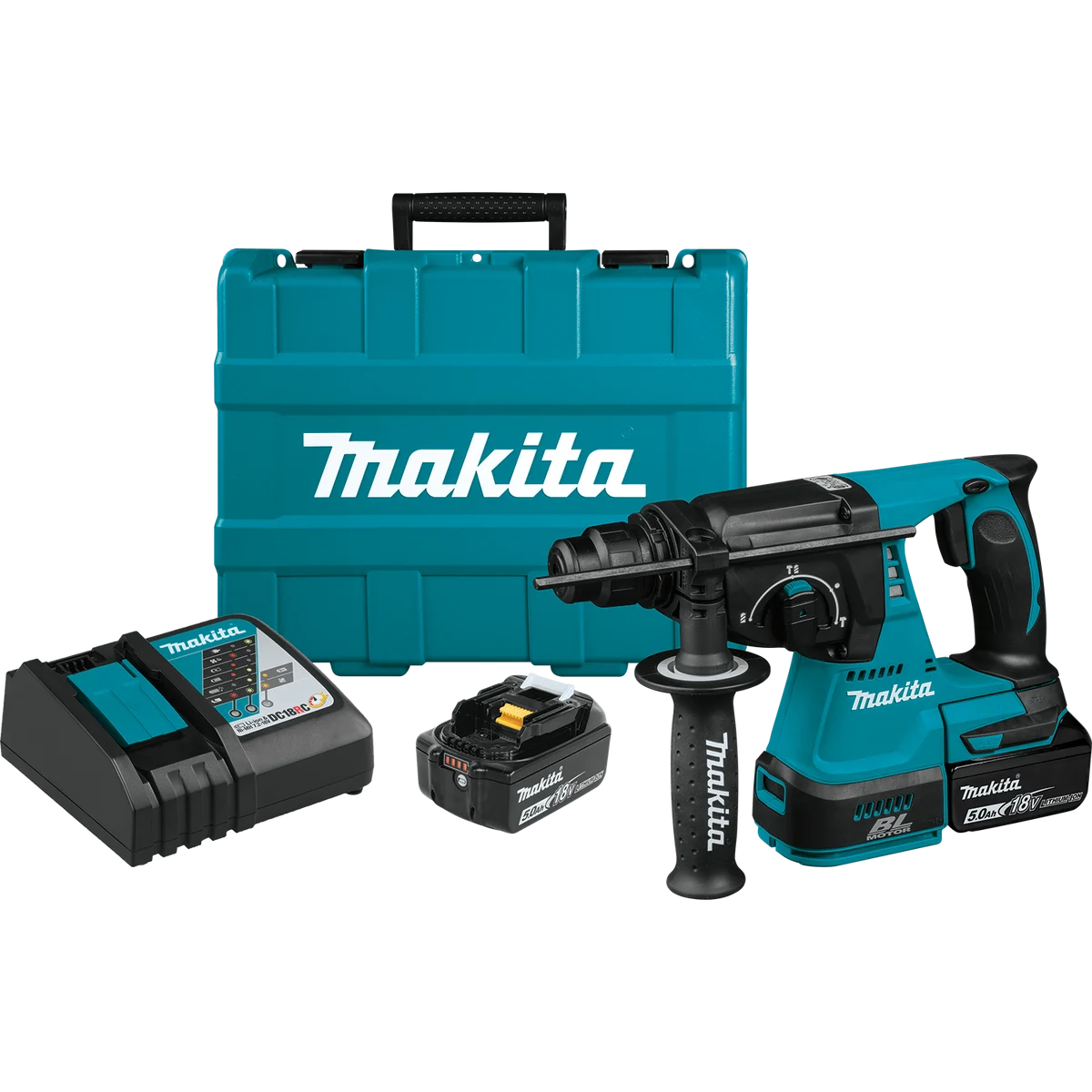 18V LXT® Lithium‑Ion Brushless Cordless 1" SDS‑PLUS Rotary Hammer Kit (5.0Ah)