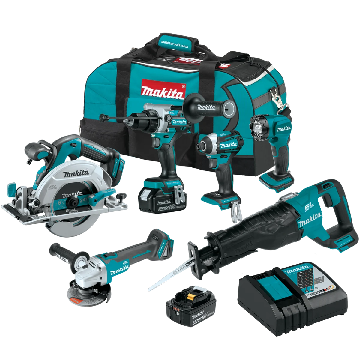 18V LXT® Lithium‑Ion Brushless Cordless 6‑Pc. Combo Kit (5.0Ah)