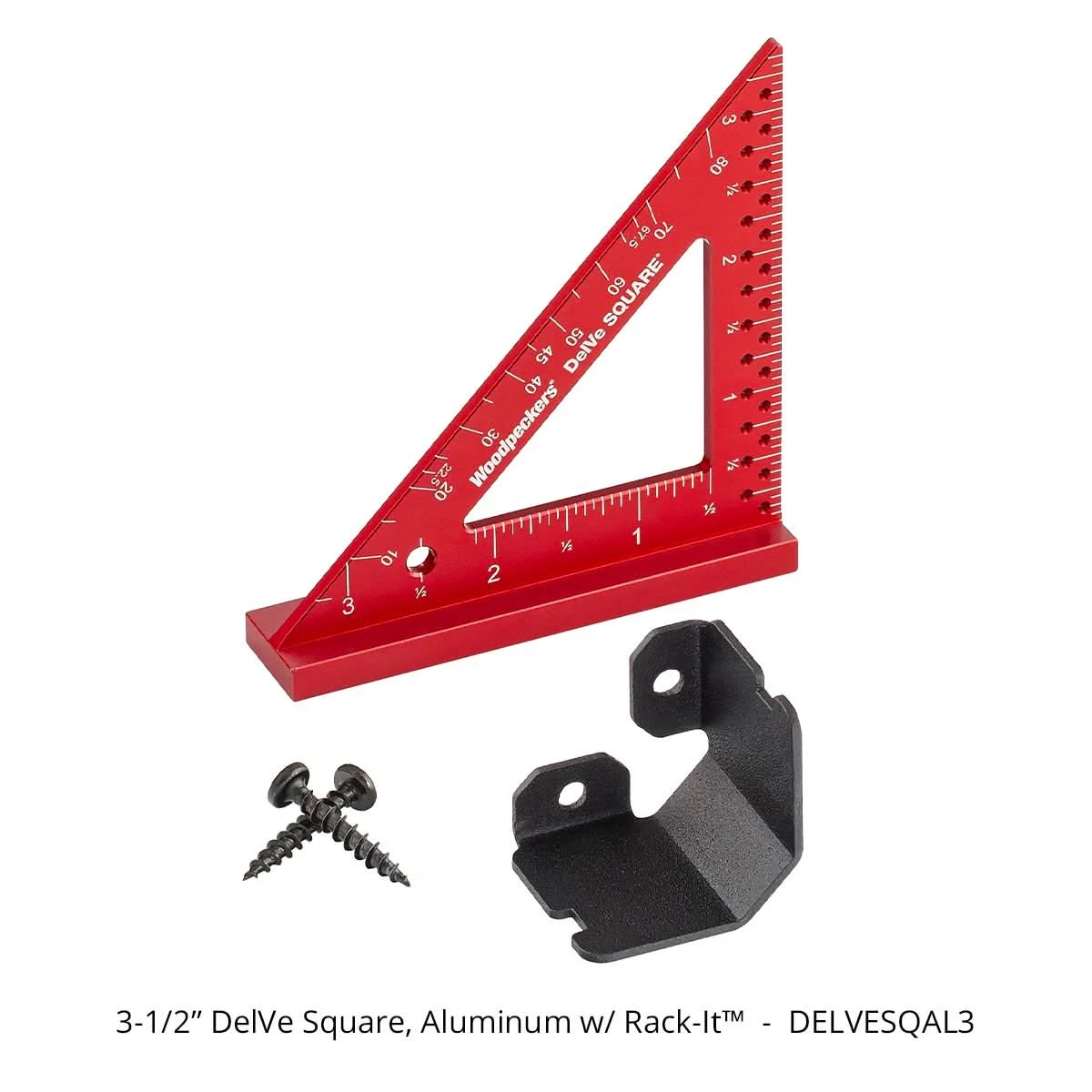 Woodpeckers DELVESQAL3 DelVe Square, 3.5 in. Aluminum + Rack-It