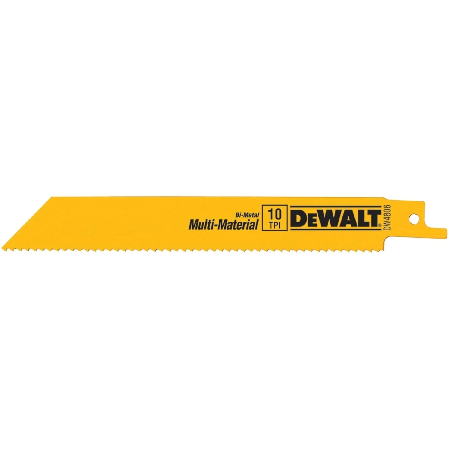 DeWalt DW4806 6" 10 TPI Straight Back Bi-Metal Reciprocating Saw Blade, General Purpose (5 Pack)