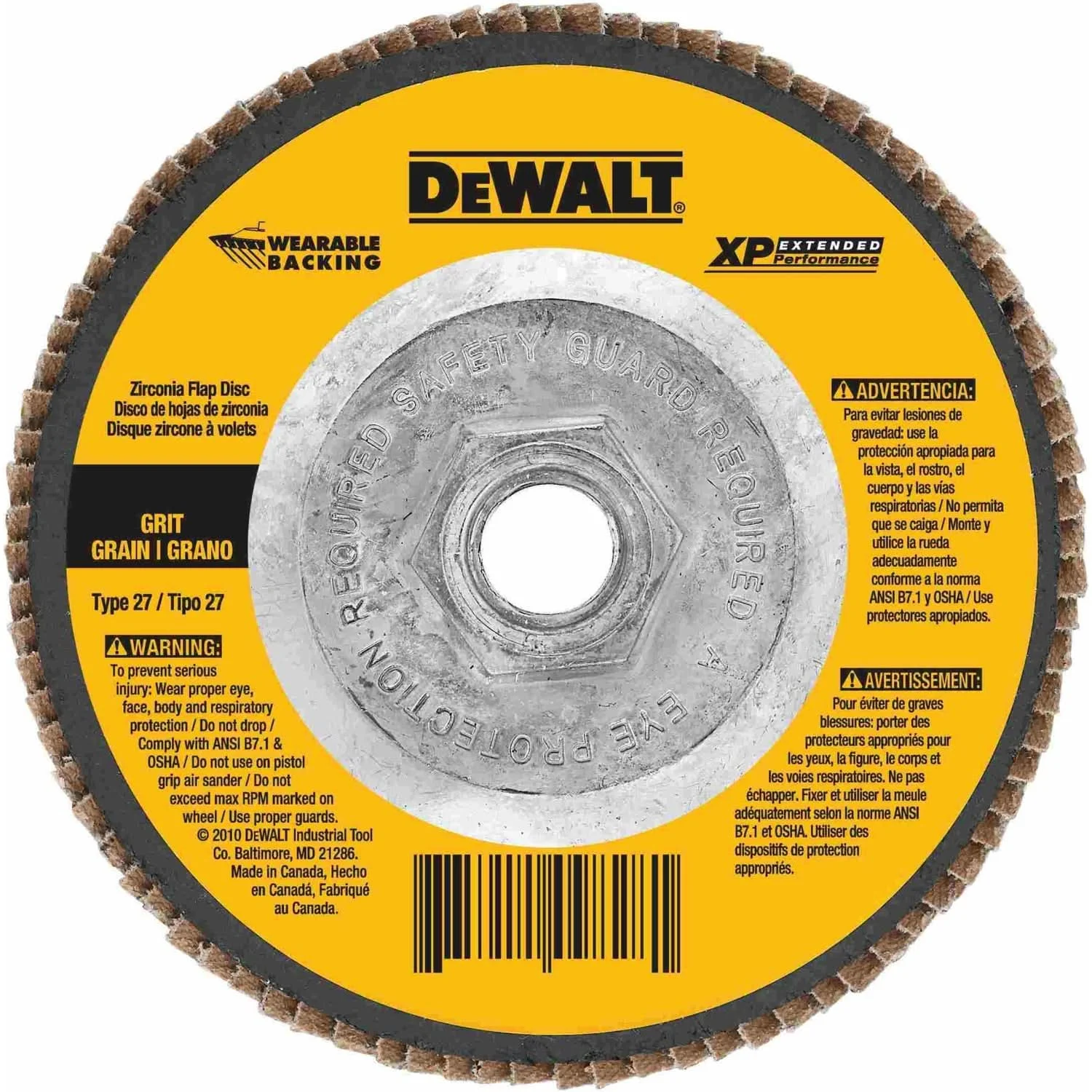 DeWalt DW8219H 7" x 5/8"-11 Z60 T27 WB Flap Disc