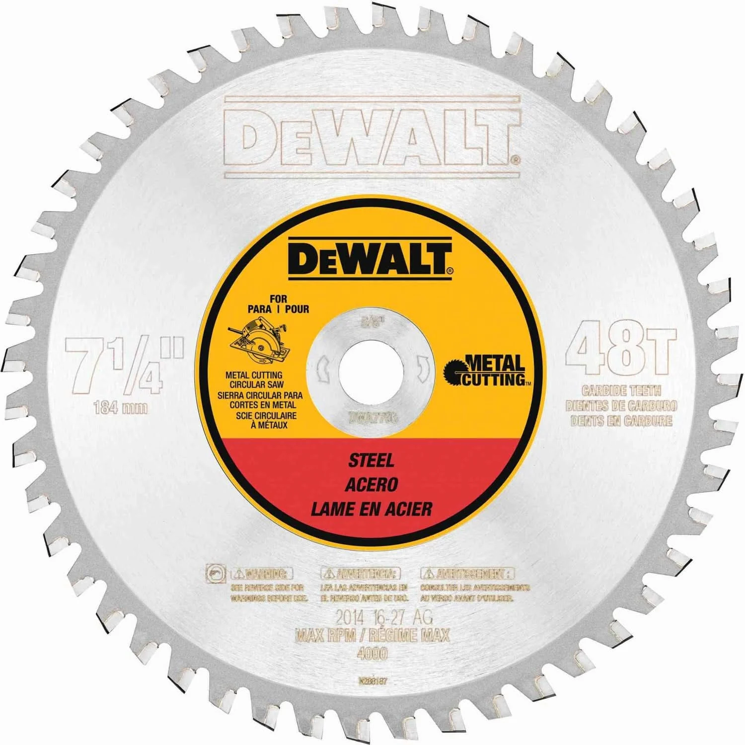 Dewalt DWA7766 7-1/4-Inch 48T Ferrous Metal Cutting 5/8-Inch Arbor