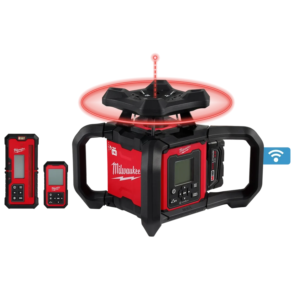 M18™ Red Exterior Dual Slope Rotary Laser Level Kit w/ Receiver & Remote