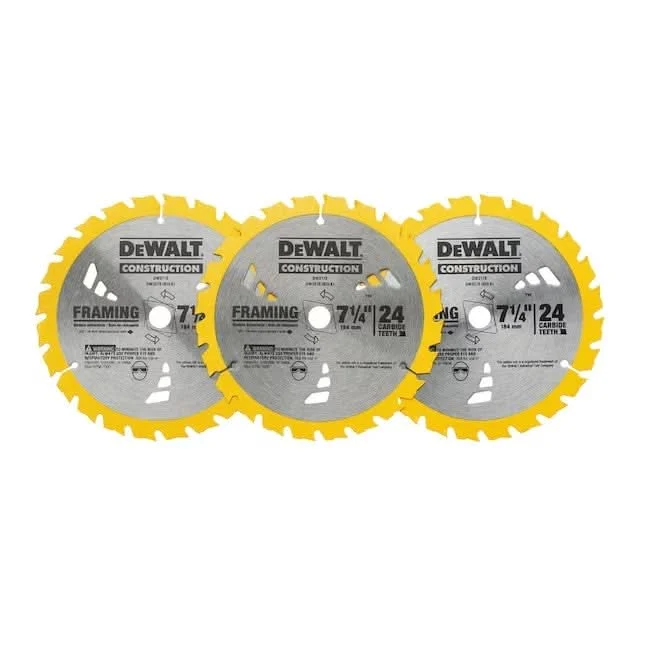 DeWalt DW3578P3 7-1/4 in. 24T Tungsten Carbide-Tipped Steel Circular Saw Blade (3-Pack)