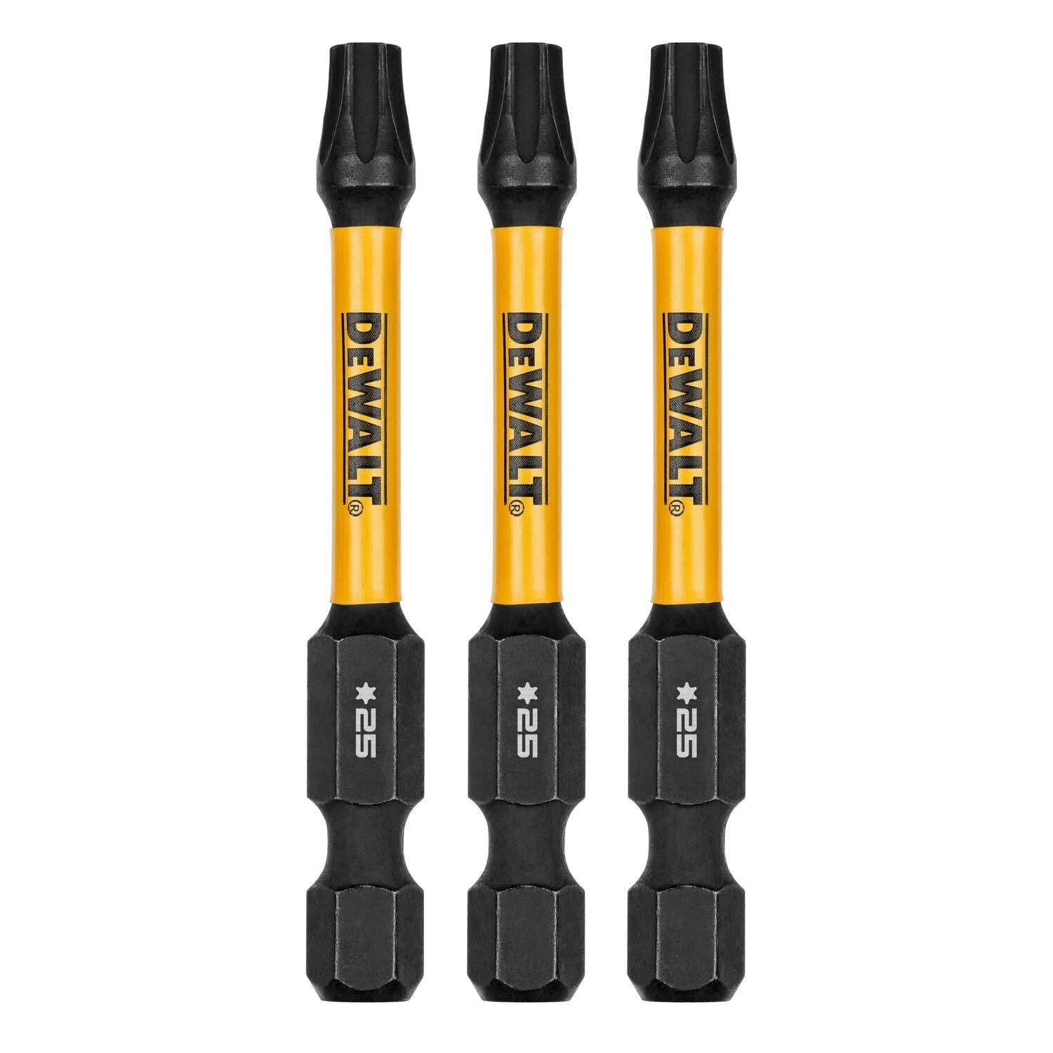 DeWalt DWAF2TX25IR3 FlexTorq Impact Ready Screwdriving Bit, T25, 2-1/4 in. (3-Pack)
