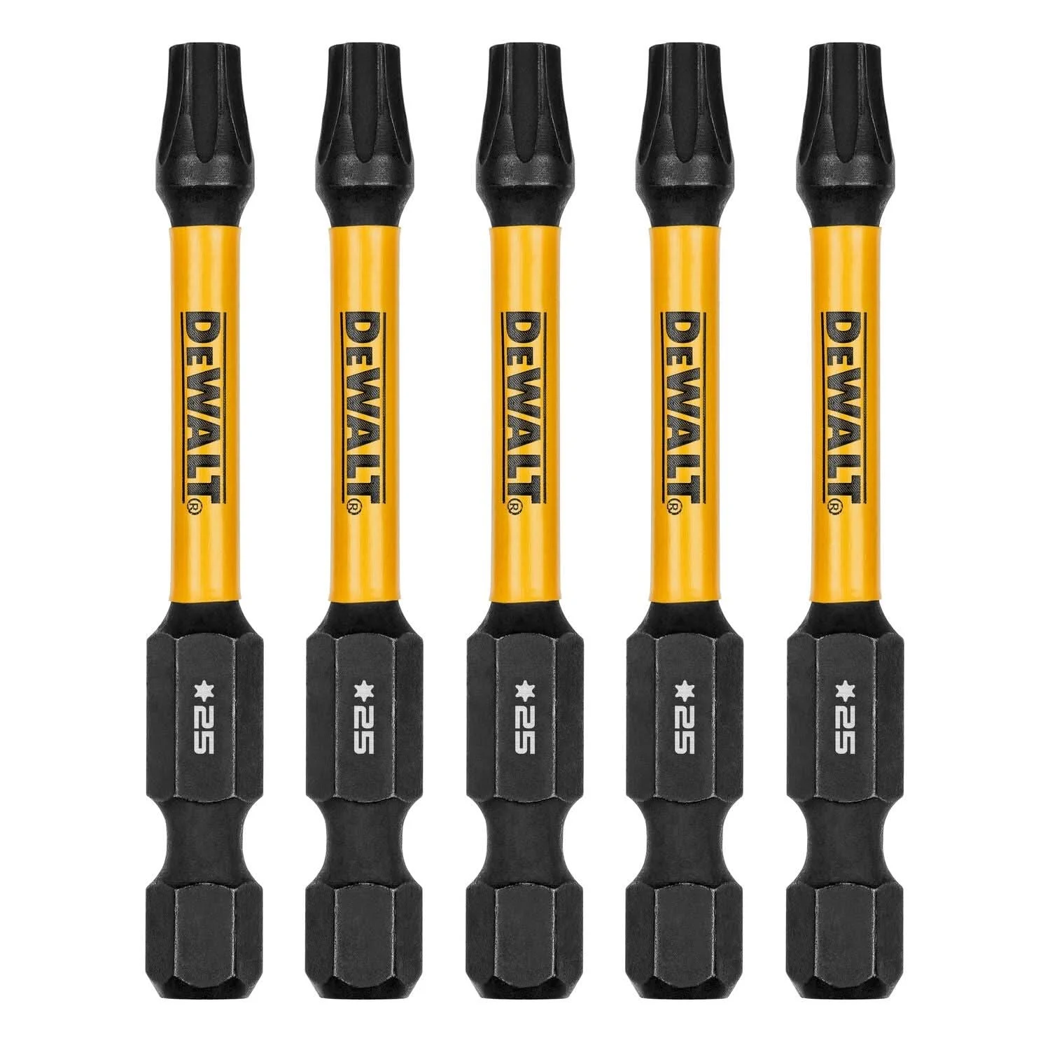 DeWalt DWAF2TX25IR5 FlexTorq Impact Ready Screwdriving Bit, T25, 2-1/4 in. (5-Pack)